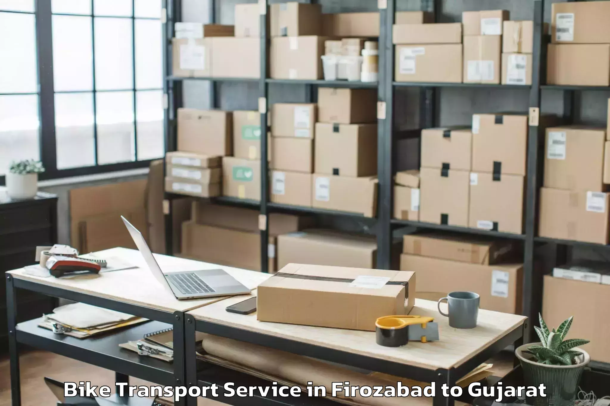 Hassle-Free Firozabad to Bagasara Bike Transport